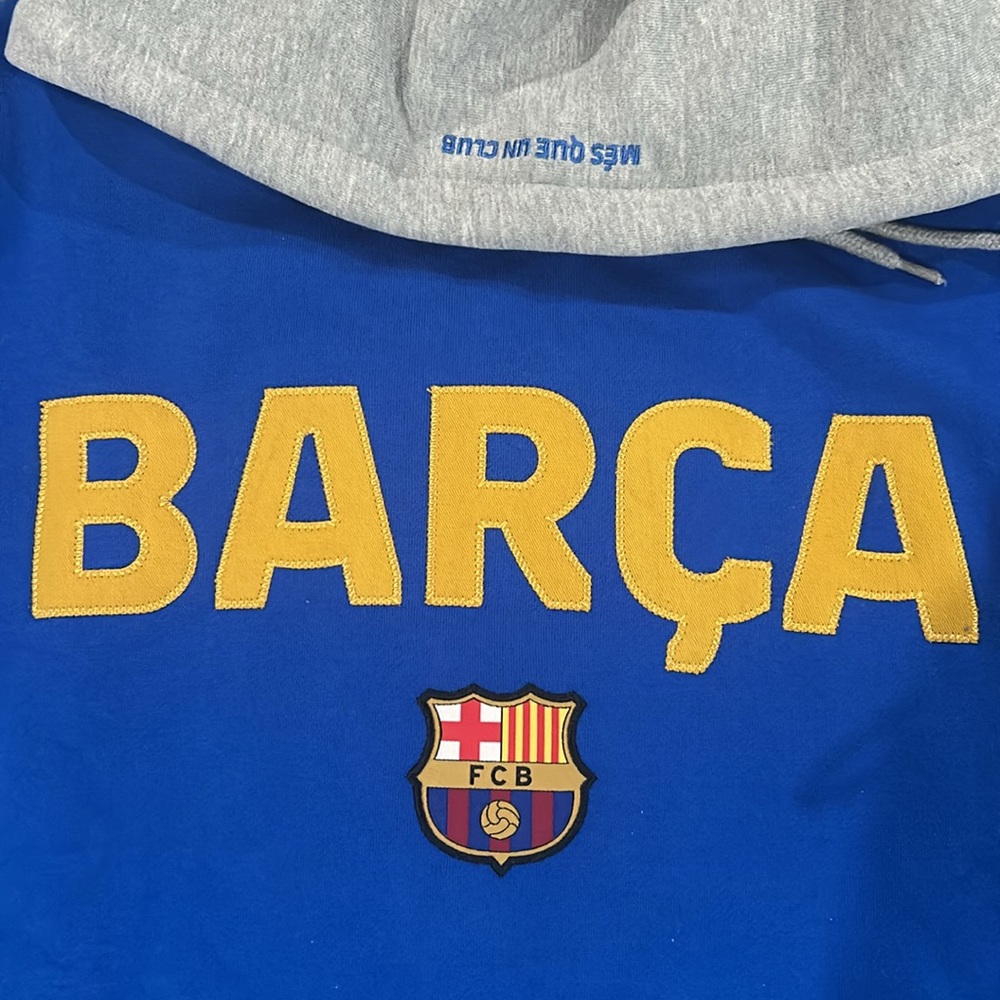 FC Barcelona Barca Pullover Hoodie - Blue/Heathered Gray - Picture 2 of 4